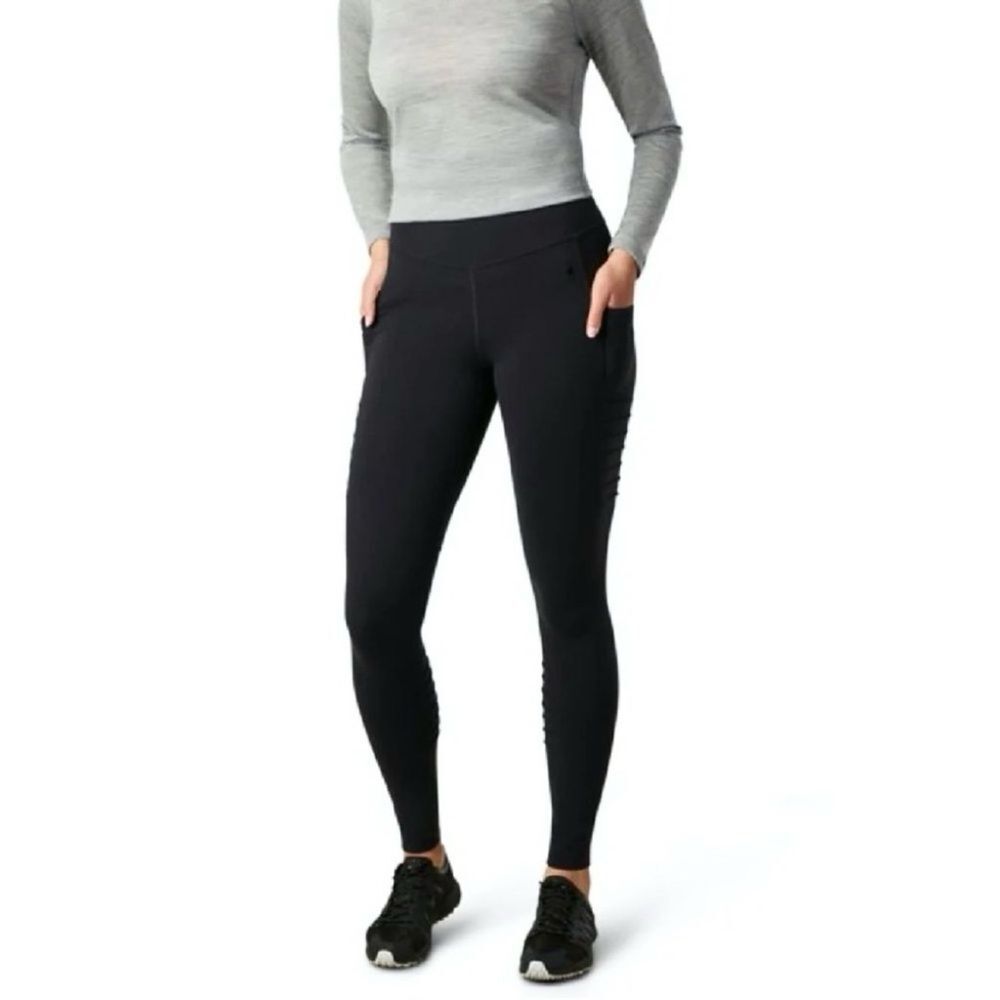 Smartwool Merino Sport Moto Leggings Women Pant L Black